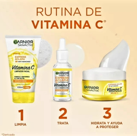 Kit Garnier Express Aclara Serum +crema +gel Con Vitamina C Tipo de piel Normal - Picture 5 of 8
